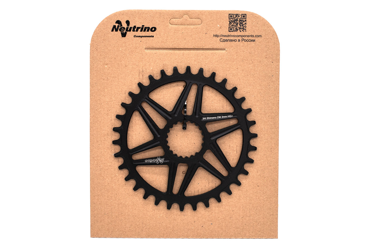 Звезда передняя Neutrino Shimano Directmount смещение 3мм HG+ SPD12 Black